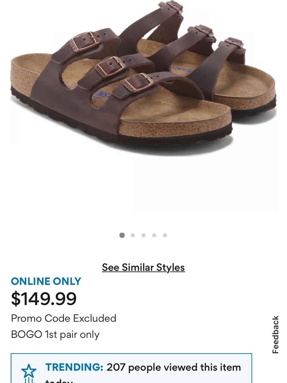 Birkenstock Sandal with Blue Size Stamp on Tan Footbed